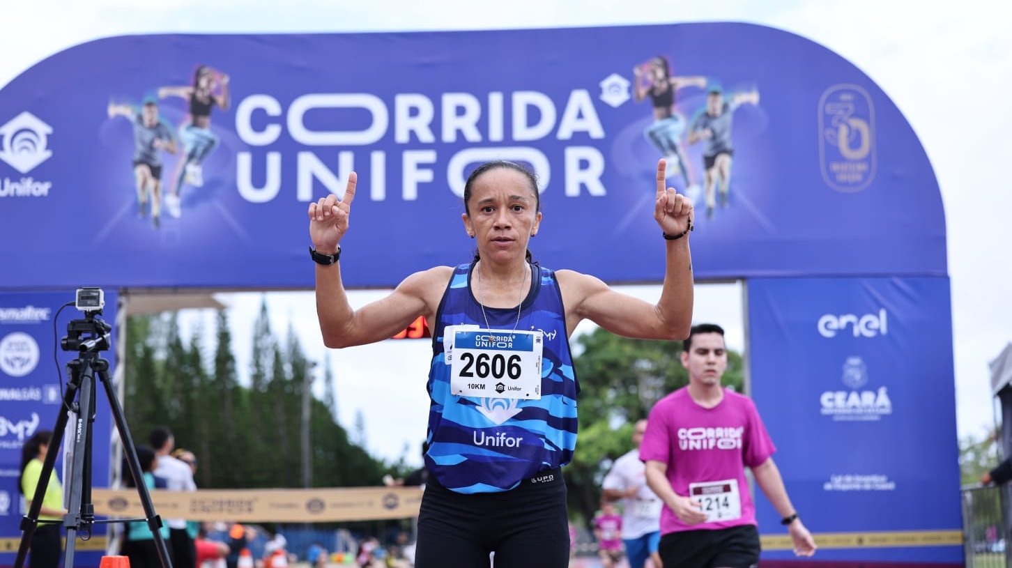 A aluna da Unifor, Pedrina Silva, é tricampeã da Corrida Unifor. Foto: Ares Soares/Unifor