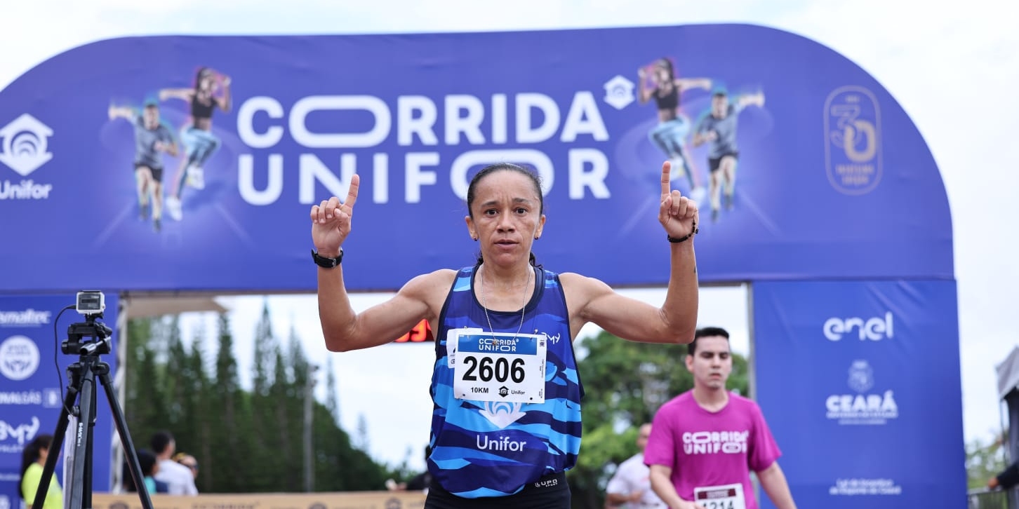 A aluna da Unifor, Pedrina Silva, é tricampeã da Corrida Unifor. Foto: Ares Soares/Unifor