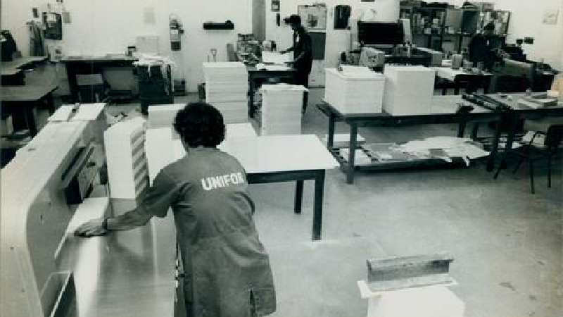 Equipe da Gráfica em 1991 (Foto: Acervo Unifor)