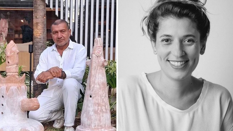 Artista plástico Júlio Jardim e pesquisadora Mari Nagem, responsáveis por ministrar a oficina “Pedagogia do barro: relações íntimas entre os saberes tradicionais” (Fotos: Divulgação)