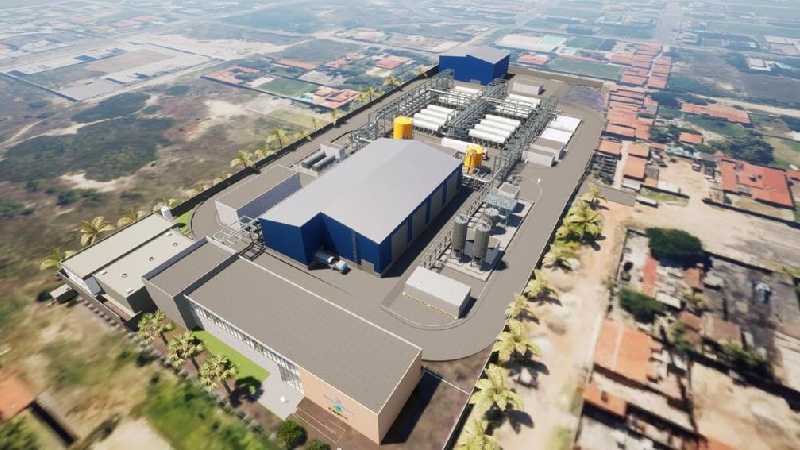 Maquete da usina de dessalinização que será construída pela Dessal na Praia do Futuro (Foto: Divulgação / Dessal)