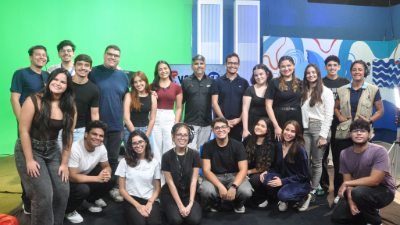 O candidato ao Governo do Ceará Serley Leal participa do quarto episódio do Vozes CE. (Foto: Leonardo Bino/TV Unifor)