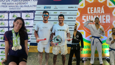 Bruna Leão, Pedro Luca Campos e Lucas Lemos, atletas da Unifor (Foto: arquivo pessoal)