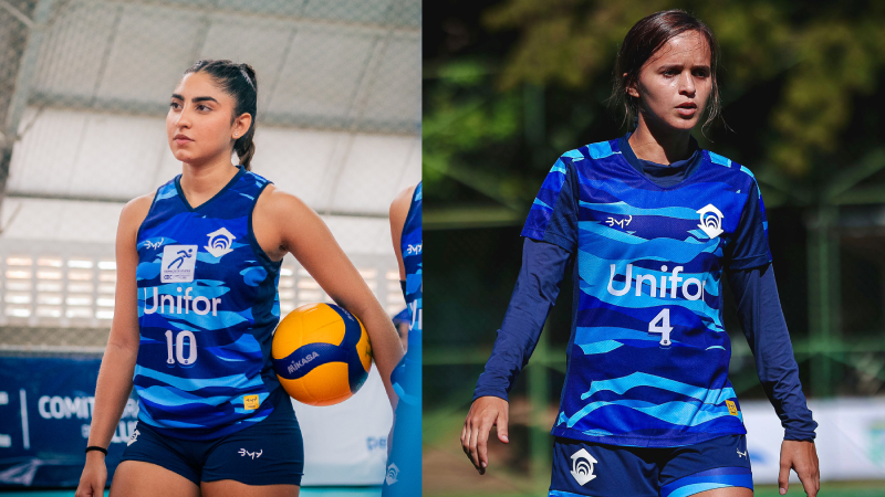 Maria Eduarda Azevedo é atleta de voleibol e estudante de Nutrição; Estefane Saldanha é atleta de Futebol 7 e aluna do curso de Educação Física (Foto: Arquivo Pessoal)