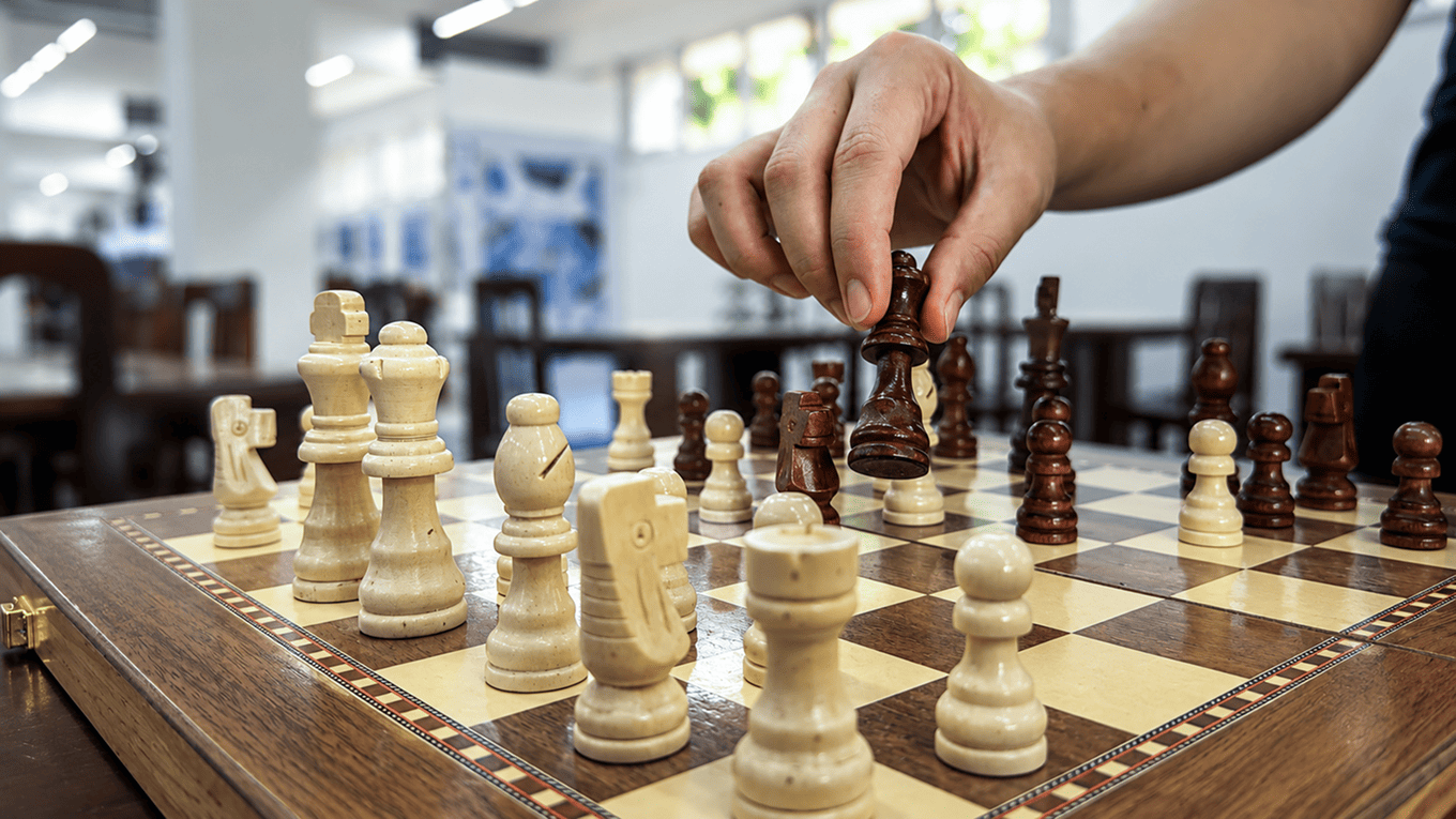 jogo de xadrez na ludoteca