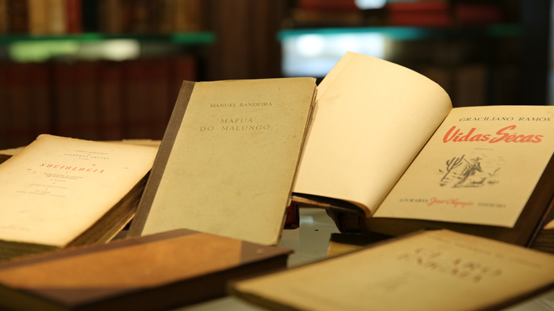 A Coleção Rachel de Queiroz é formada por 3.100 itens, sendo 2.800 livros e cerca de 300 periódicos.