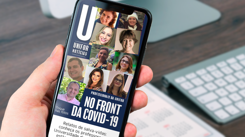 Nova versão do Jornal Unifor Notícias será veiculada aos domingos (Foto: Shutterstock/Arte: Felipe Ferreira)