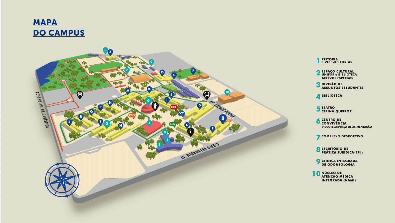 mapa do campus Unifor