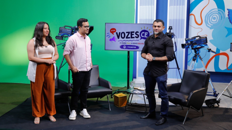 O segundo episódio do Vozes CE recebe o pré-candidato ao Governo do Ceará Delegado Huggo Leonardo. (Foto: TV Unifor)