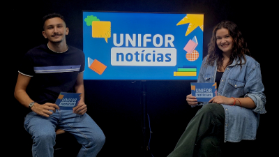 Ana Beatriz Casseb e Neto Ferreira, estudantes do curso de Jornalismo da Unifor, inauguram nova temporada do programa (Foto: Arquivo)