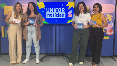 Ana Beatriz Casseb, Kaylane Garcia, Luanna Moura e Wemile Santos são as apresentadoras desta edição do Unifor Notícias (Foto: Arquivo pessoal)