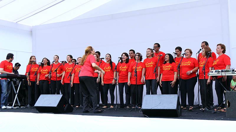 Os componentes  interpretam peças musicais no estilo a capella, cantam em vários tons e ritmos e levam alegria e encanto a muitas pessoas (Foto: Ares Soares)