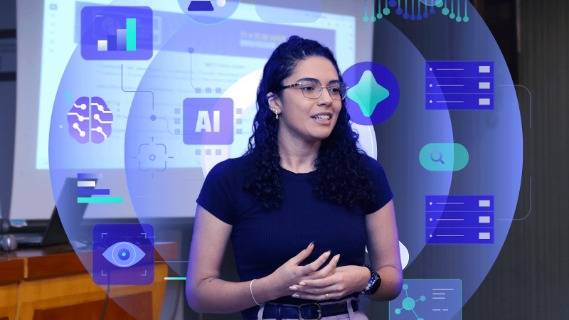 Nos Encontros Científicos da Unifor, discentes e docentes apresentam trabalhos, dialogam com diferentes áreas e vivenciam a ciência como parte essencial da formação universitária (Foto: Ares Soares / Arte: Luiz Gonzaga Neto)