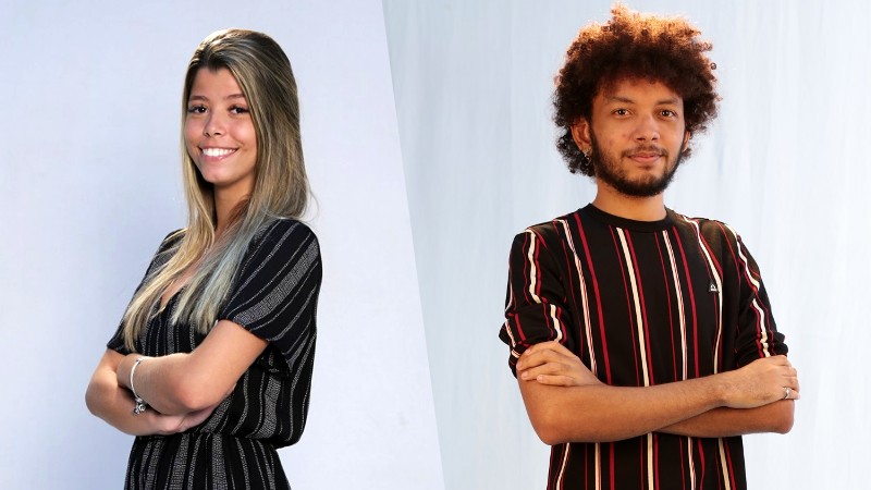 Os estudantes Giovanna Borges e Davinilton Aguiar apresentam o Unifor Notícias desta sexta-feira ao vivo, às 17h30. (Foto: Divulgação)