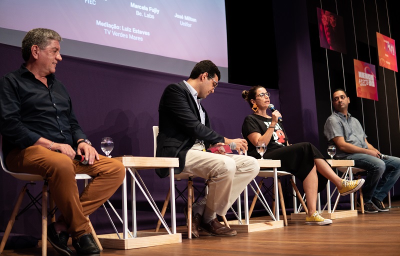 O enfoque principal da palestra foi abordar como as pessoas, em especial os nordestinos, mais de 56 milhões de pessoas distribuídos nos 9 estados da região, enfrentam os desafios cotidianos de forma inovadora. Foto: Paulo Marcelo/Fotonic