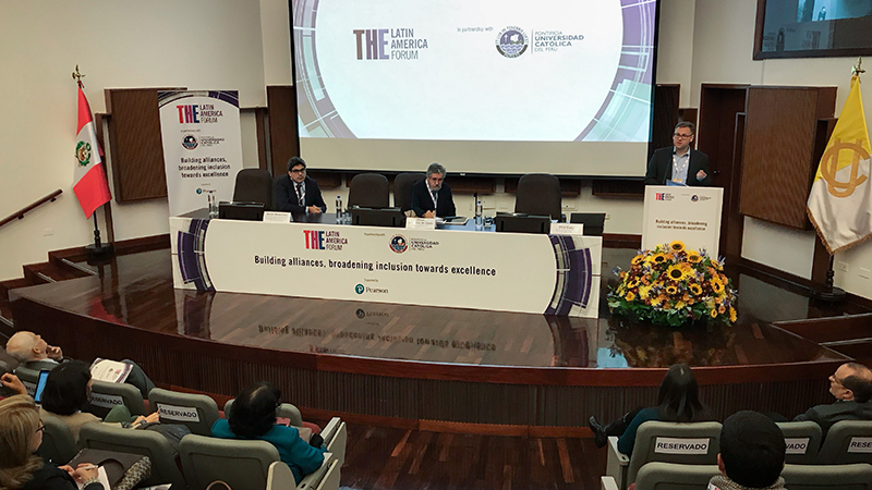 O ranking Times Higher Education Latin America (THE 2019) foi anunciado no dia 18 de junho durante solenidade realizada na Pontificia Universidad Católica Del Peru (Foto: Divulgação)
