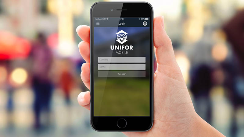 Desenvolvido pelo Núcleo de Aplicação em Tecnologia da Informação (NATI) da Universidade de Fortaleza, o aplicativo Unifor Mobile é um serviço ofertado aos alunos, professores e funcionários