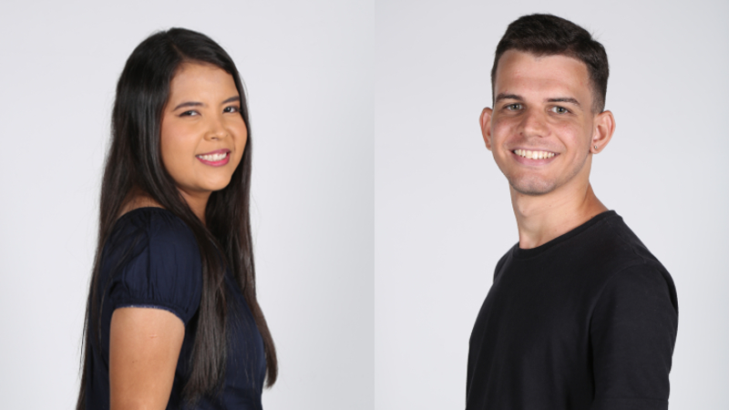 Misaelly Silva e Davi Frota, estudantes  de Jornalismo da Unifor, apresentam o Unifor Notícias nesta sexta-feira, a partir das 17h30 (Foto: Divulgação)