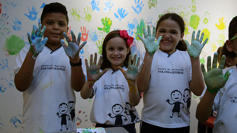 A Unifor programou atividades artísticas e culturais com as crianças (Foto: Ares Soares)