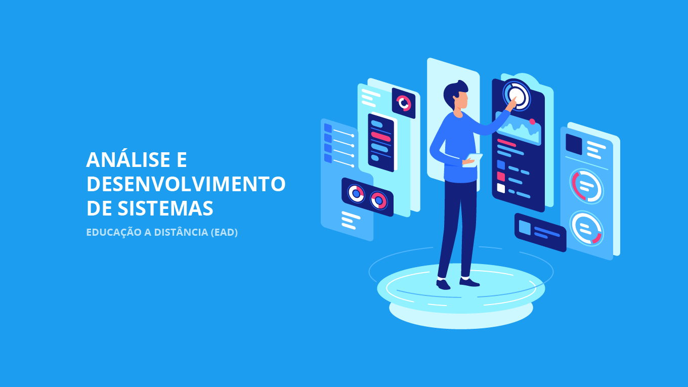 Ilustração com fundo azul