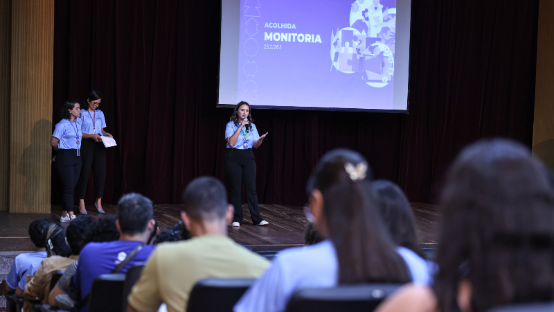O encontro marca o início de um novo ciclo do Programa de Monitoria Acadêmica, fortalecendo a integração e a formação dos estudantes da Unifor (Foto: Ares Soares)