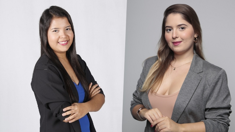 Leticia Caracas e Misaelly Silva, estudantes de Jornalismo da Unifor, apresentam o Unifor Notícias desta sexta-feira ao vivo, às 17h30 (Foto: Divulgação)