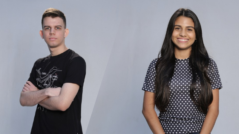 Davi da Frota e Letícia Monteiro, estudantes de Jornalismo da Unifor, apresentam o Unifor Notícias desta sexta-feira ao vivo, às 17h30 (Foto: Divulgação)