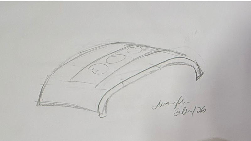 Croquis de criação da Mesa Brasa em diferentes fases do projeto. (Imagens: Arquivo pessoal)