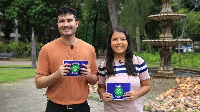 Misaelly Silva e Ravel Araújo, estudantes de Jornalismo da Unifor, apresentam o Mundo no Campus nesta quarta-feira, 8 de março, às 19h (Foto: Larissa Lima)