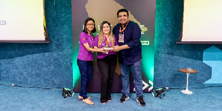 A equipe apresentou uma tecnologia desenvolvida para reduzir a sobrecarga operacional de mulheres empreendedoras da cadeia da moda e ampliar o acesso à digitalização (Foto: Arquivo pessoal)