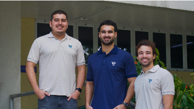 Anderson Sena, Arthur Galeno e Mateus Tomé, fundadores do Romi App (Foto: Joyce Marçal)