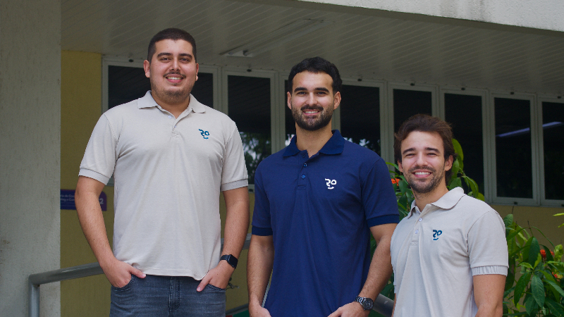 Anderson Sena, Arthur Galeno e Mateus Tomé, fundadores do Romi App (Foto: Joyce Marçal)