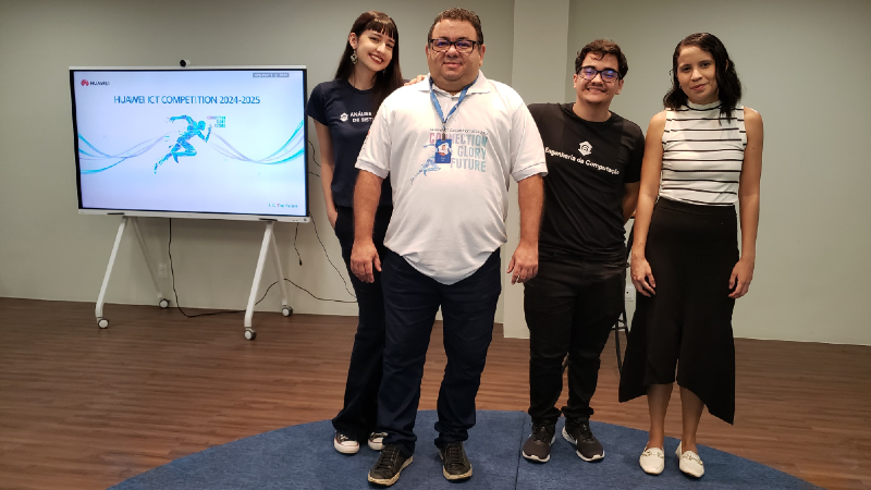 A equipe selecionada é composta pelo aluno Pedro Victor de Mendonça, do curso de Engenharia da Computação, e pelas alunas Ayala Rodrigues e Maria Clara Prado, ambas do curso de Análise e Desenvolvimento de Sistemas (Foto: Arquivo pessoal)