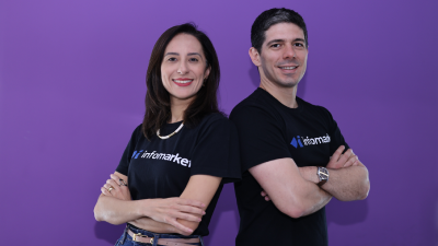 Primeira startup do Unifor Hub, a Infomarket tem como sócios Katrine Rodrigues e Rafael Bomfim (Foto: Ares Soares)