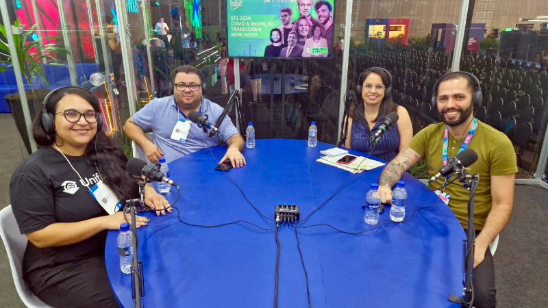 Durante o podcast, a equipe do TEC Unifor destacou o papel das Universidades no ecossistema de inovação (Foto: Divulgação)