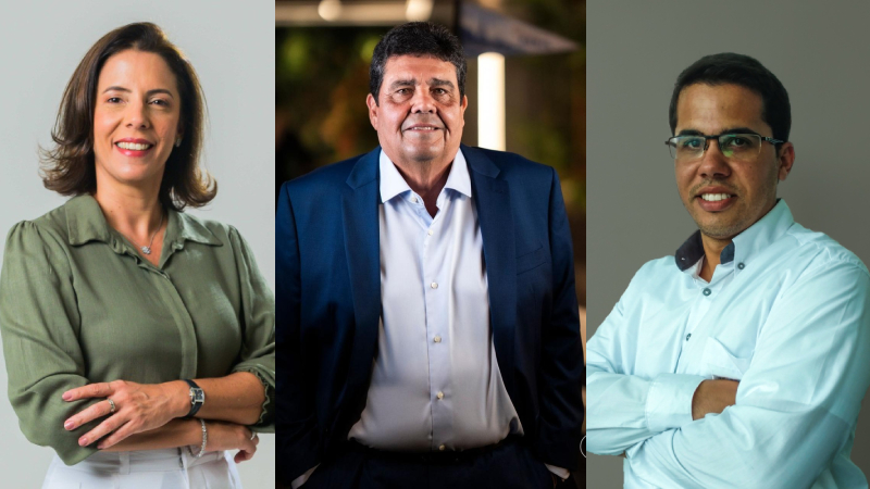 Da esquerda para a direita, Cinthia Cavalcanti, Joaquim Caracas e Valter Bastos (Foto: Arquivo Pessoal)