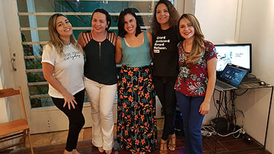 Equipe responsável do evento: Marília Coelho, Gabriella Purcaru, Ticiane Santiago, Marília Diniz e Mara Raquel Torres (Foto: Divulgação)