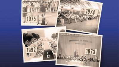 Inaugurada em 21 de março de 1973, a Universidade de Fortaleza passou por inúmeras transformações, tanto de infraestrutura quanto de sistemas educacionais, sempre priorizando a excelência de ensino (Foto: Ares Soares/Acervo da Unifor)