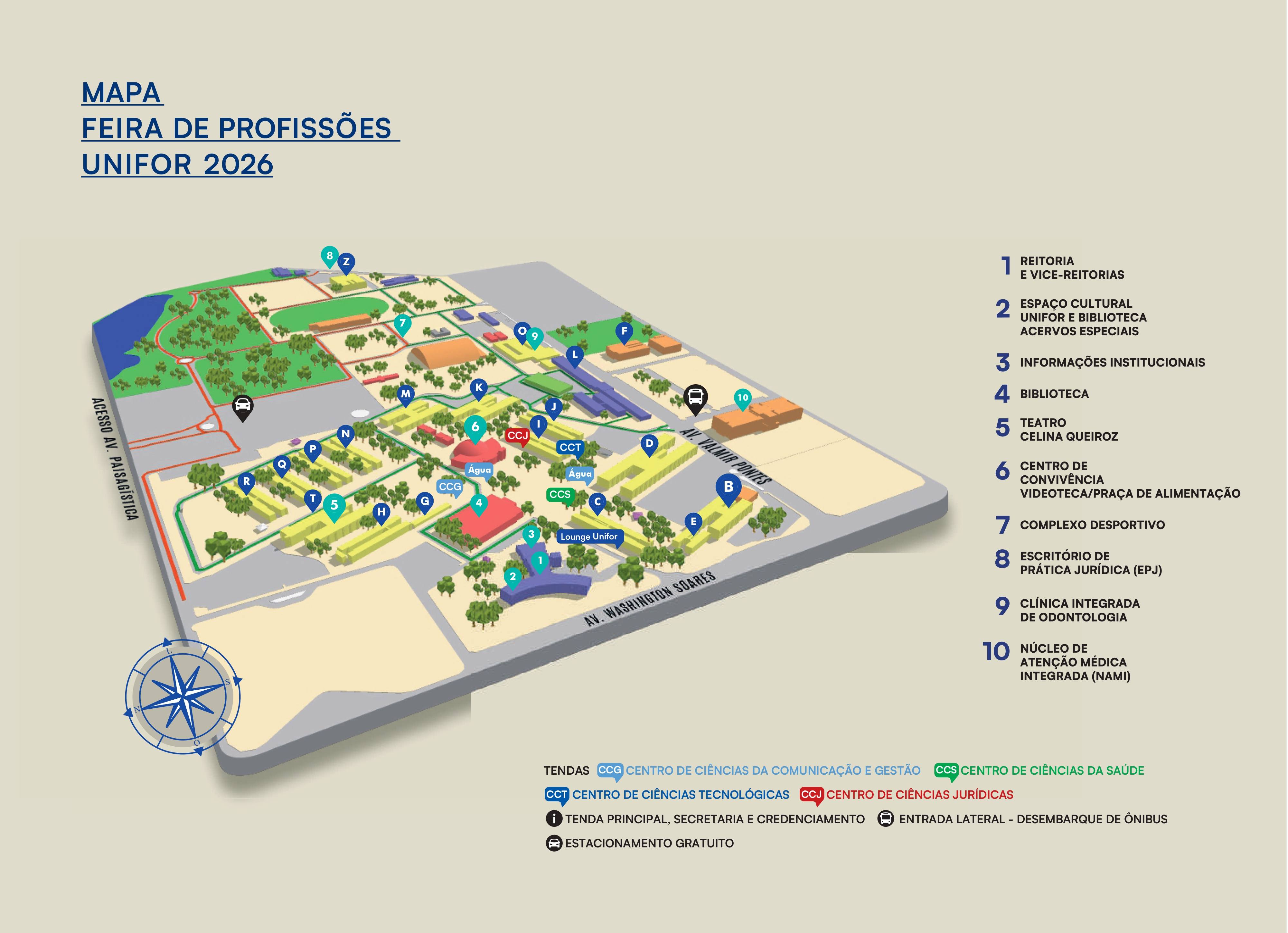 mapa Campus Unifor